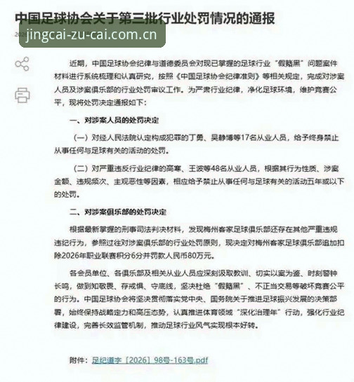 中国足协第三批禁足名单深度解析——足彩网竞彩平台用户必看指南